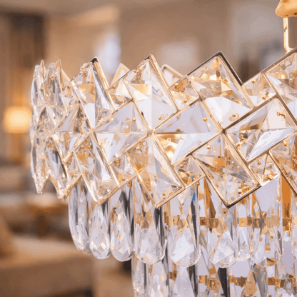 Křišťálový lustr WINDSOR Eleganza 8x E14, průměr 39 cm, lesklé zlato, nastavitelná výška, kov a křišťál