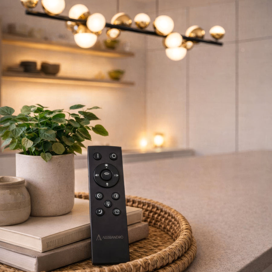 Aurion 29W akrylový LED závěsný lustr s dálkovým ovládáním, stmívatelný, černé zlato, kov a akryl