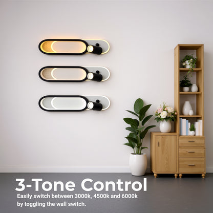 LED lustr s nastavitelným projektorem FISSO Camilla 49W, světlo 3000/4000/6000k, černý