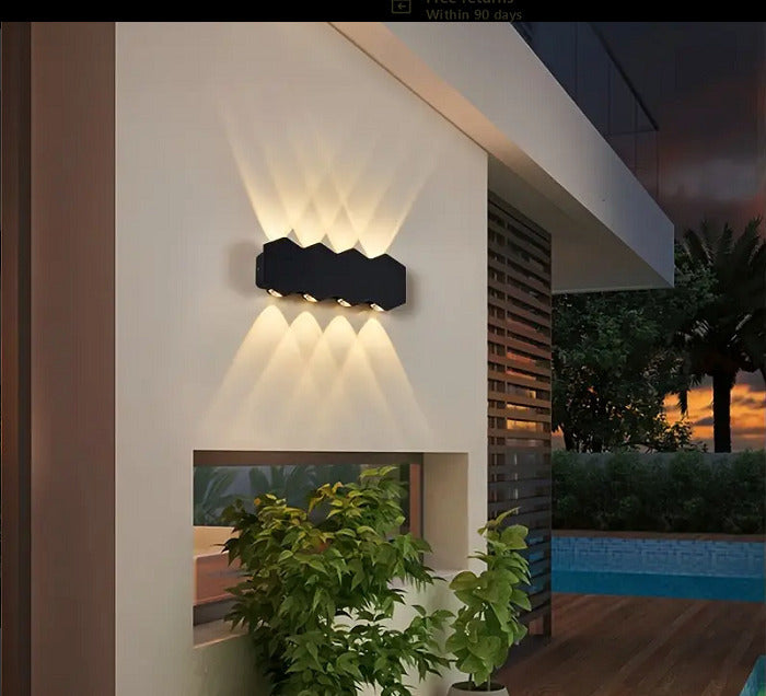 Venkovní a vnitřní nástěnné LED svítidlo, 4 zdroje x 1W, IP65, ABS, černá, 3000K