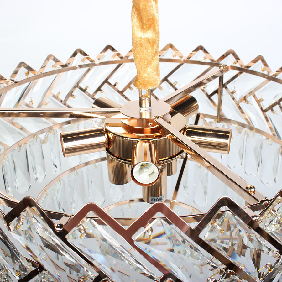 Křišťálový lustr WINDSOR Nobile 5xE14, Průměr 40cm, Lesklý zlatý, Nastavitelná výška