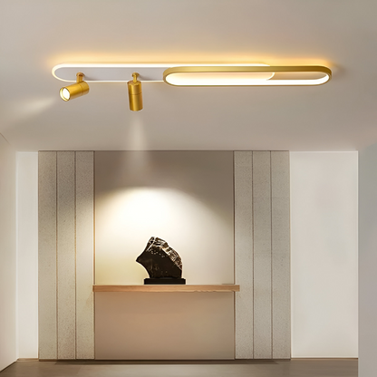 LED LED LED FILBERTO, 69 W, studené/teplé světlo/neutrální nastavitelný akrylový projektor a bílý a zlatý kov