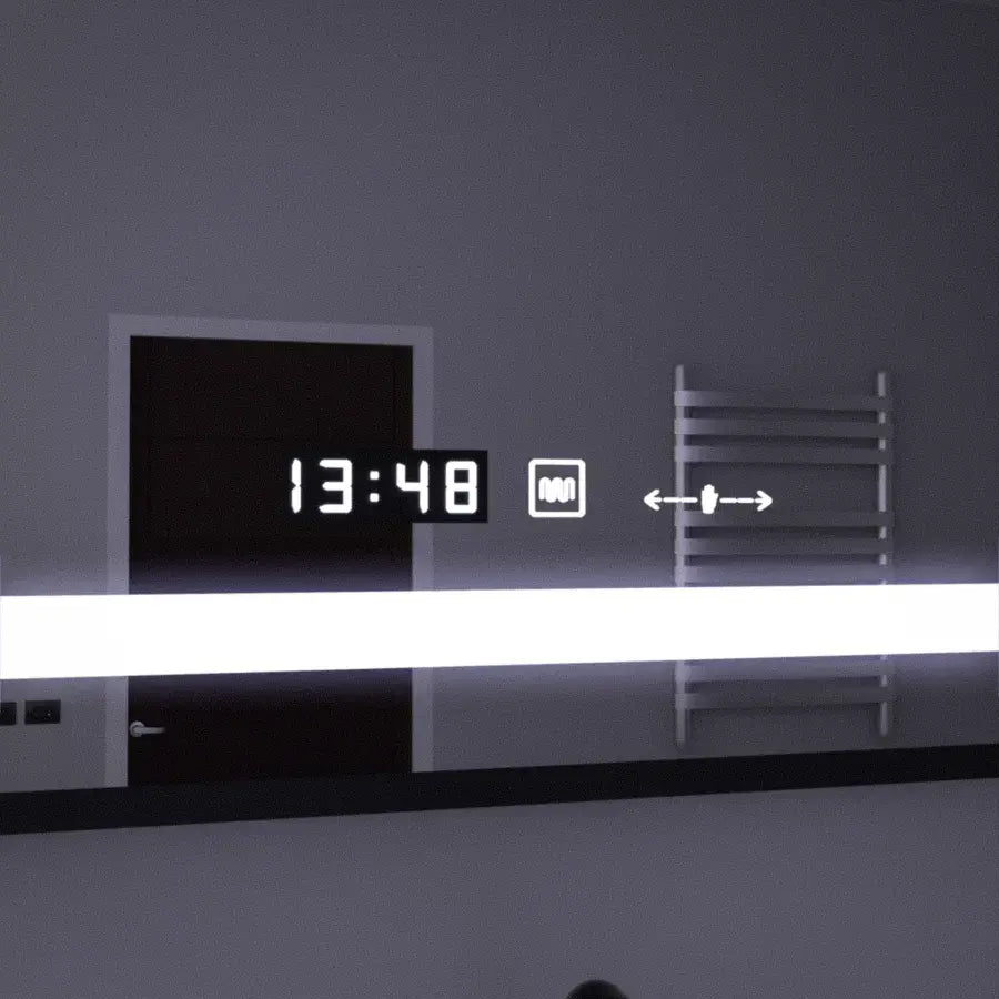 Obdélníkový LED zrcadlo 120x80cm Senzor Motionglow Sensor Marcello Desiclant Clock Defrosting System