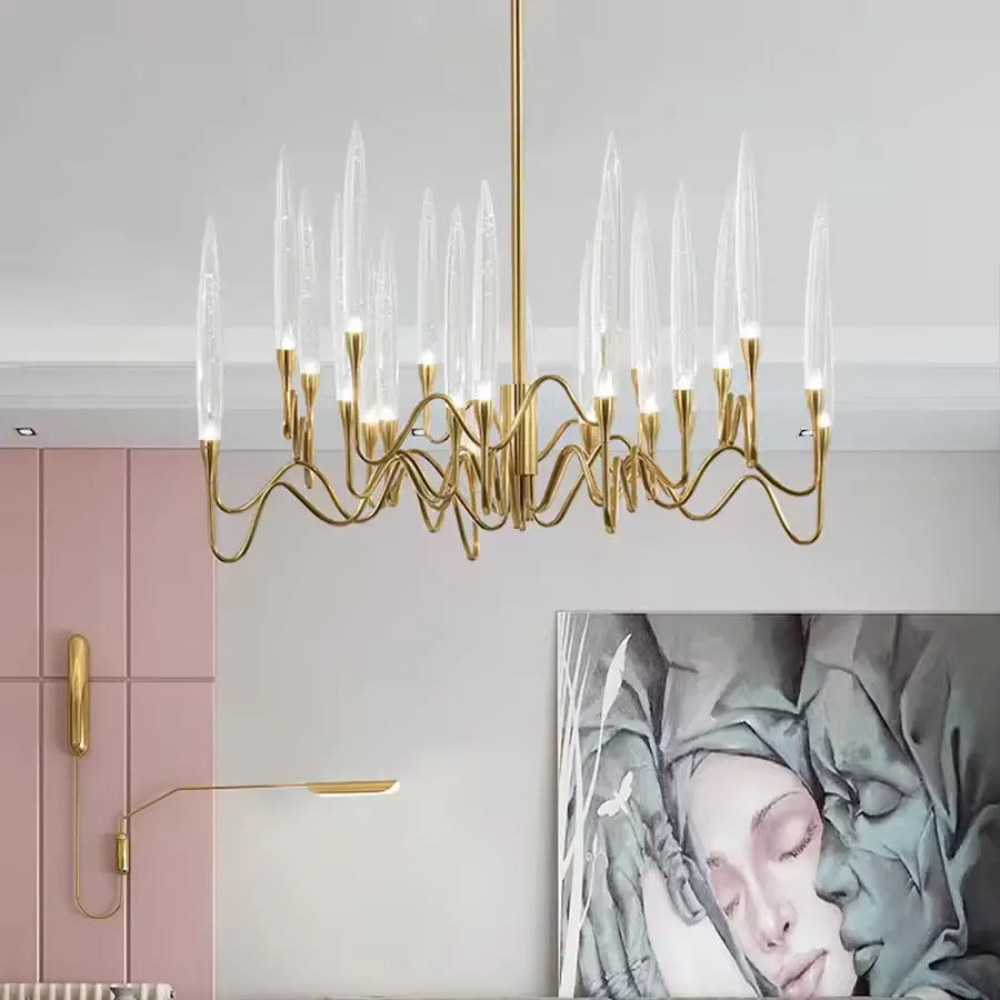 Crystal Chandier Delta 12xg4 Gold