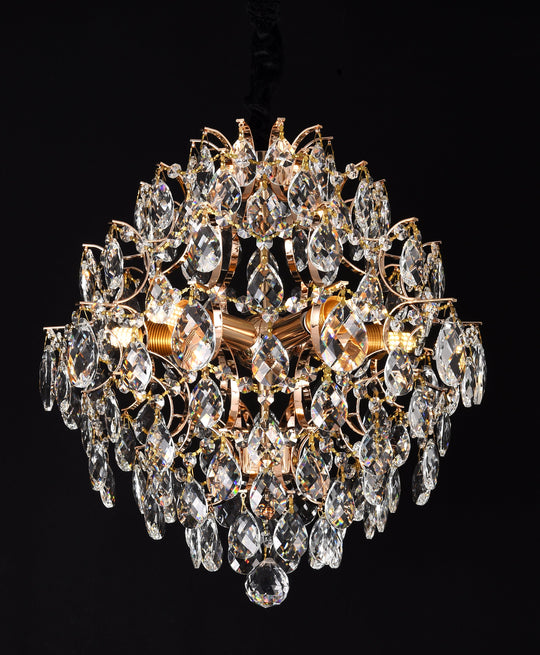 Křišťálový lustr CRYSTARA Nobile, 5x E14, průměr 40cm, lesklé zlaté Křišťálové lustry Výchozí název Alessandro Design