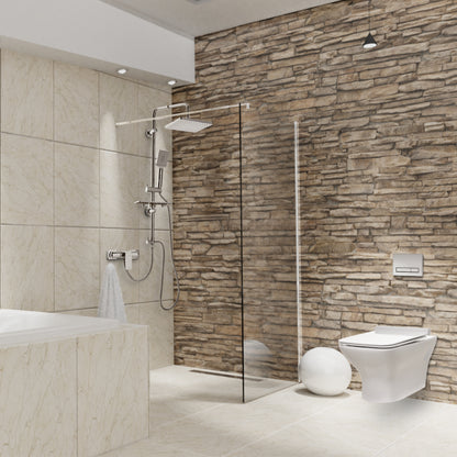 Paravan duș Walk-In 120x195 cm, sticlă securizată 8 mm, transparentă, profil metalic rezistent