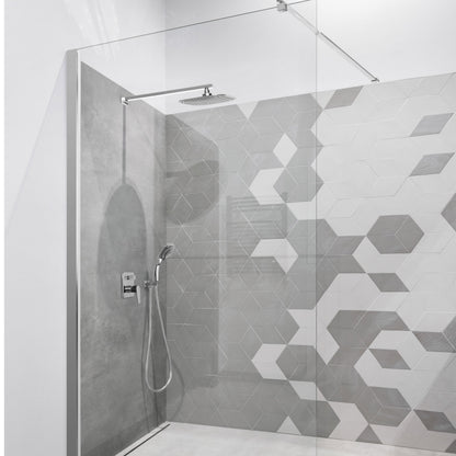 Paravan duș Walk-In 120x195 cm, sticlă securizată 8 mm, transparentă, profil metalic rezistent