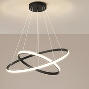 LED lustr s dálkovým ovládáním Ricci, 25W, 2 kruhy, chladné/horké/neutrální světlo, nestabilní, černé