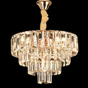 Candelabru Cristal VALMONT Nobile 6xE14, D40 cm, Auriu, Inaltime Reglabila, Metal si Cristal