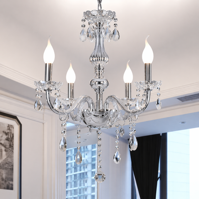 Křišťálový lustr SRPEN Elegance, 3xE14, Průměr 48cm, Černý, Nastavitelná výška