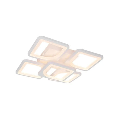 LED CHANDIER s dálkovým ovládáním, Zoe, 5 čtverců, 96W, studené/horké/neutrální světlo, nestabilní, bílá