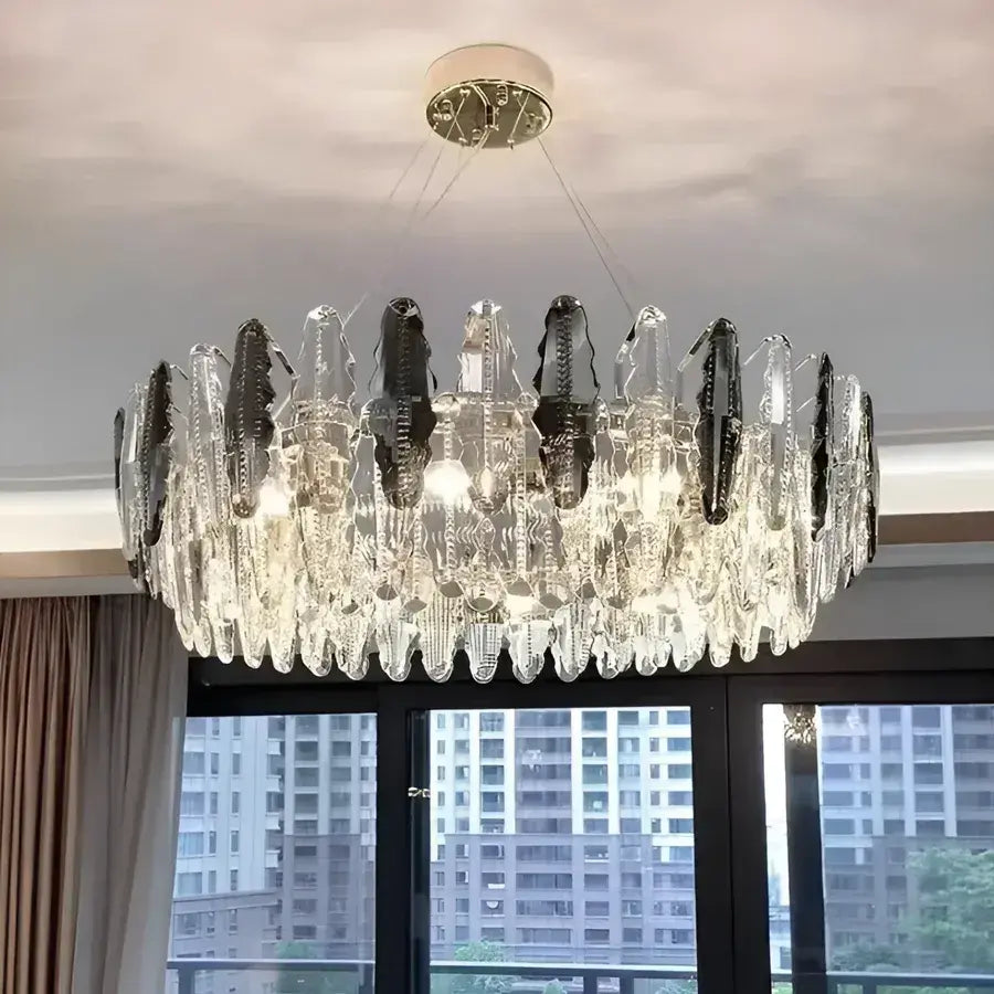 Candelabru Oliver, 8*E14, Chrome, kov a křišťál