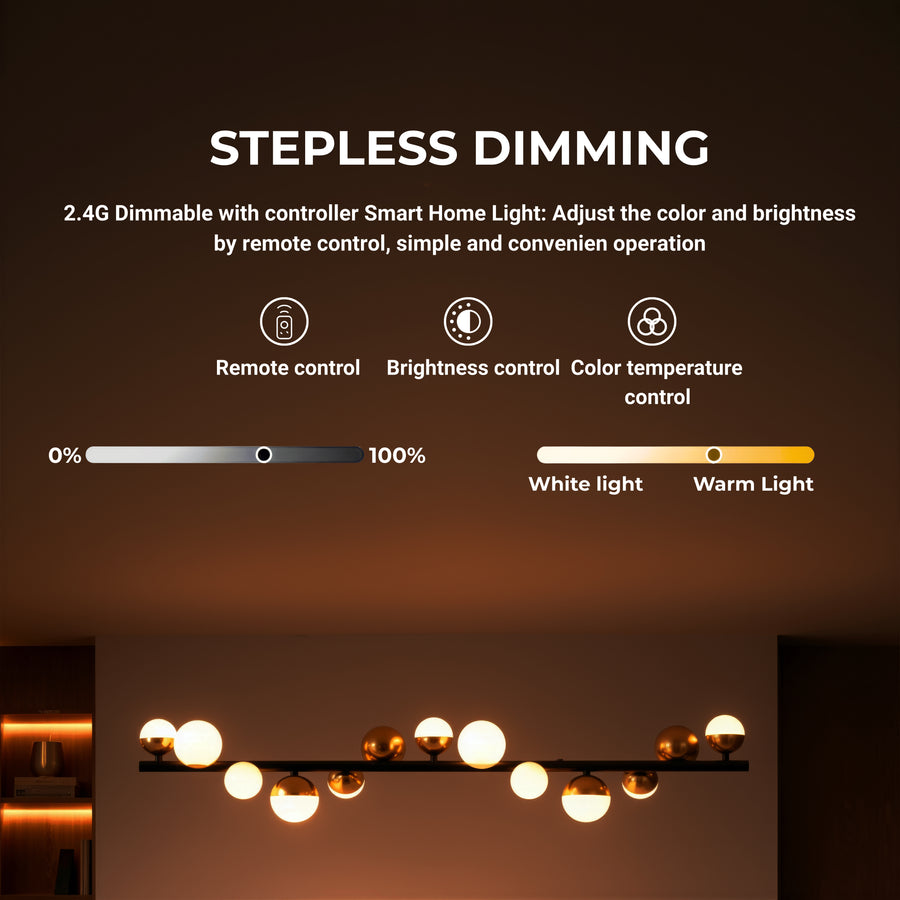 Aurion 29W akrylový LED závěsný lustr s dálkovým ovládáním, stmívatelný, černé zlato, kov a akryl