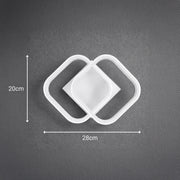 VERTEX Matrix LED lustr, překrývající se diamanty, kovové rámy, 11W, 2 diamanty, studené/teplé/neutrální světlo 3000K/4000K/6000K, bílá