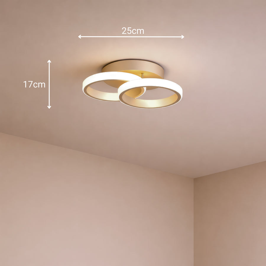 LED lustr VERTEX CIRCULA 21W, 2 kruhy, kovové rámy, studené/teplé/neutrální světlo, bílá