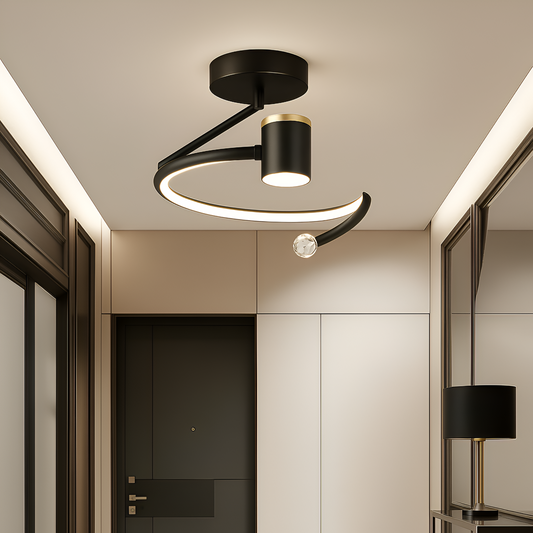 LED lustr, 34W, Průměr 24cm, Studené/Teplé/Neutrální světlo, Černá