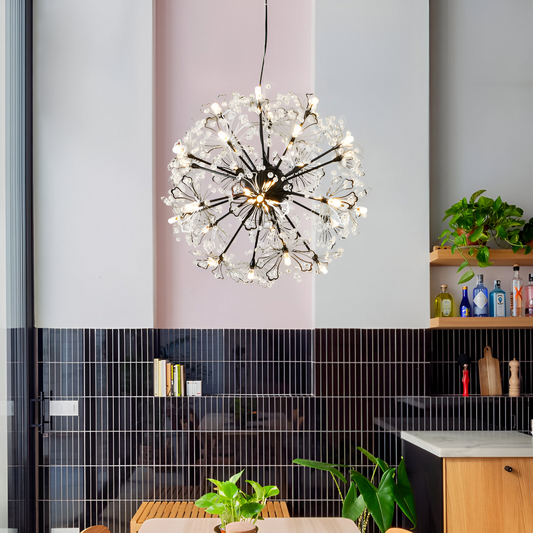Crystal Chandier Petalo Amadeo, průměr 49 cm, 18xg4, černá