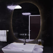 Oval LED Mirror 60x80cm Ranya Sensor Motionglow Marcello Dimable Clock Dezoring System