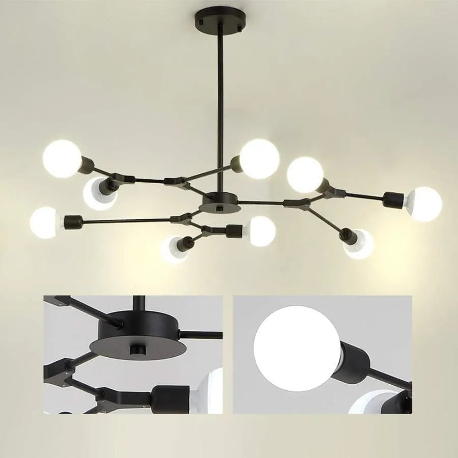 Architek nona Chandier, 9x E27, černý, kov