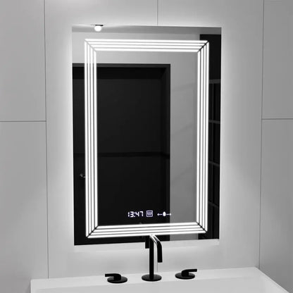 Zrcadlové LED obdélníkový 60x80cm Venezia Sensor Motionglow Marcellable Dimable Clock Dezoring System