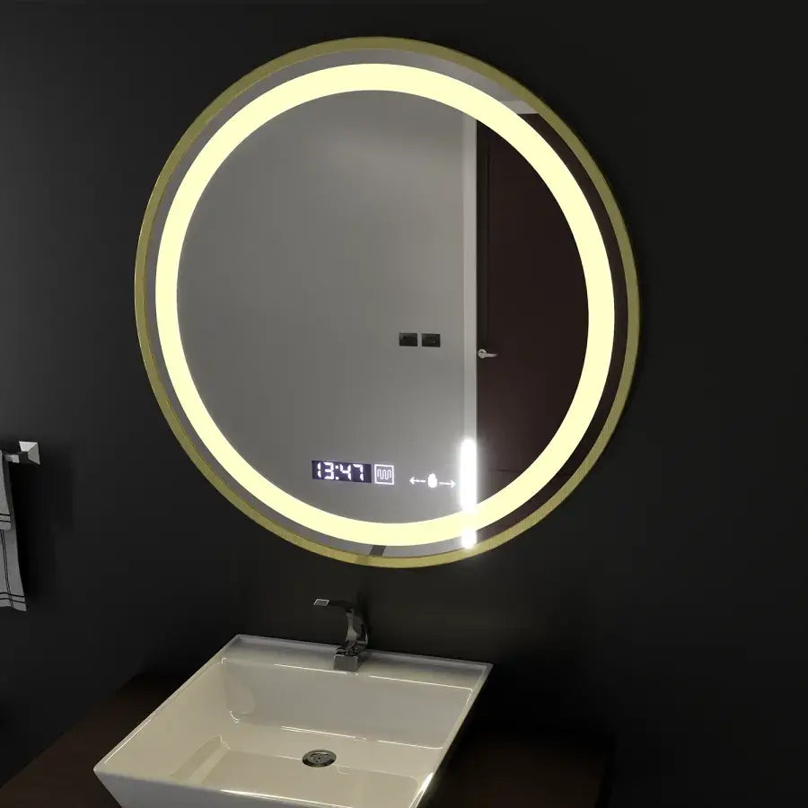 60 cm Celest Royale Gold Motionglow Marcellow Mirror Mercello Clock Defrost & Dimable teploměr