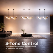 Aurion 29W akrylový LED závěsný lustr s dálkovým ovládáním, stmívatelný, černé zlato, kov a akryl