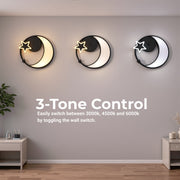 LED lustr s dálkovým ovládáním ALYONA 44W, Měsíc a hvězda, Studené/Teplé/Neutrální světlo, Stmívatelné, Černá