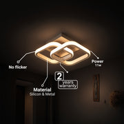 VERTEX Matrix LED lustr, překrývající se diamanty, kovové rámy, 11W, 2 diamanty, studené/teplé/neutrální světlo 3000K/4000K/6000K, bílá