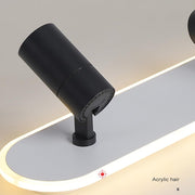 LED lustr s nastavitelným projektorem FISSO Camilla 49W, studené/teplé/neutrální světlo, černá