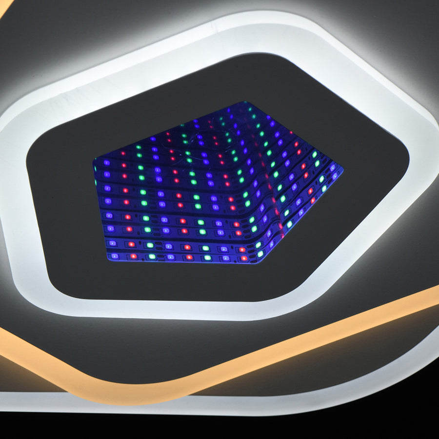 LED lustr NEXA 3D 40W, Průměr 23cm, Studené/Teplé/Neutrální světlo, Bílá