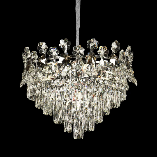 Křišťálový lustr FLORENCE Eleganza, 9x E14, Průměr 50cm, Lesklý chrom, Nastavitelná výška Křišťálové lustry Výchozí název Alessandro Design