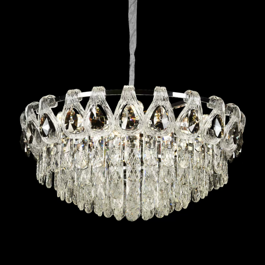 Křišťálový svícen CC5122/500CR 9x E14, průměr 50 cm, lesklý chrom, nastavitelná výška Křišťálový svícen Výchozí název Alessandro Design