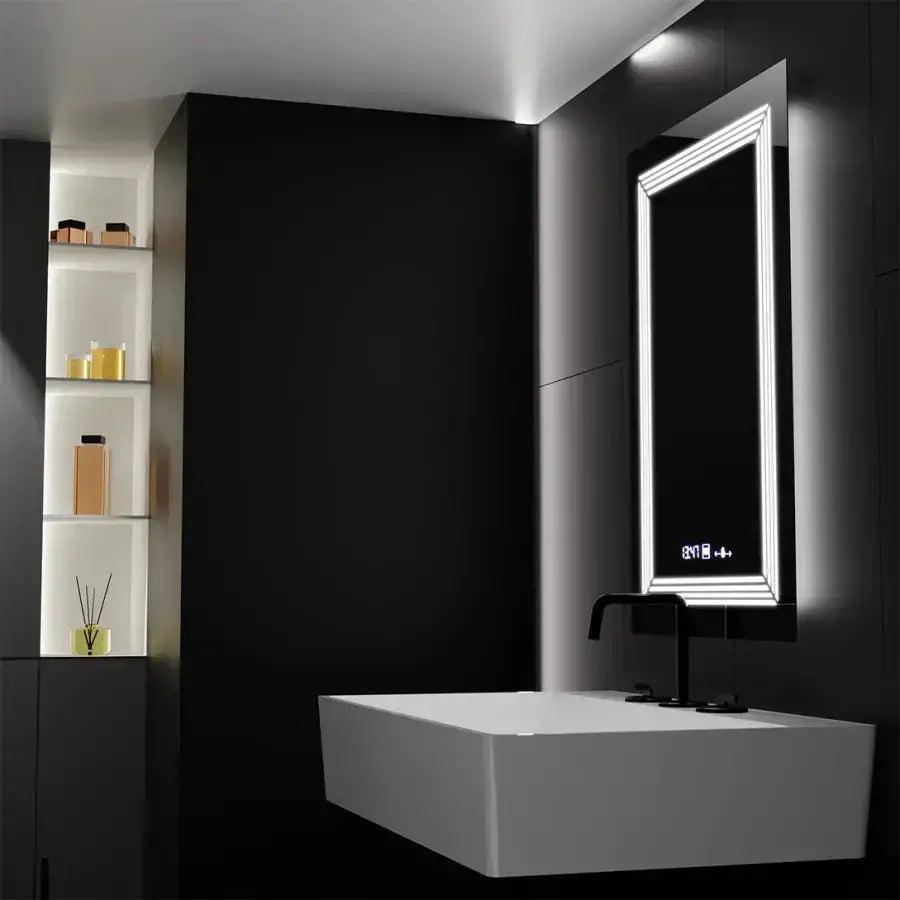 Zrcadlové LED obdélníkový 60x80cm Venezia Sensor Motionglow Marcellable Dimable Clock Dezoring System