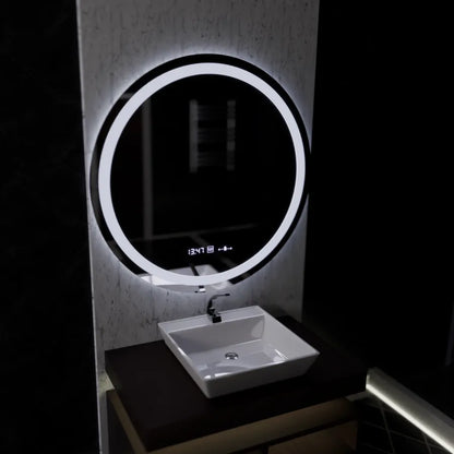 Kulatý LED zrcadlo 100 cm Celeste Motionglow Marcello Dimable Clock Dezoring System