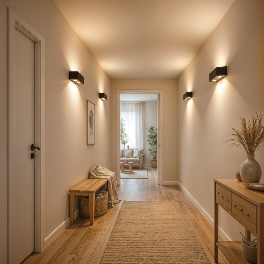 Vnější nástěnné LED svítidlo Ellis, 6W, 6 světelných zdrojů, teplé světlo, černá