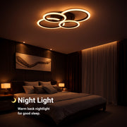 Lustra LED cu telecomanda BETTY 41W, 4 Cercuri, lumina Rece/Calda/Neutra/RGB, Dimabila, Negru Lustre LED cu Telecomanda Default Title Alessandro Design