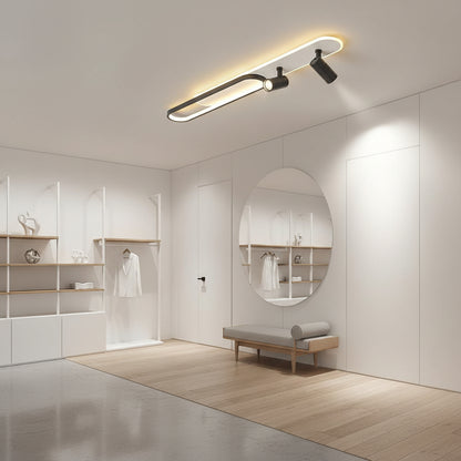 LED lustr s nastavitelným projektorem FISSO Camilla 49W, studené/teplé/neutrální světlo, černá