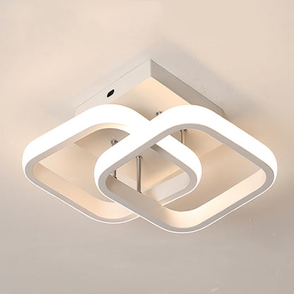 VERTEX Matrix LED lustr, překrývající se diamanty, kovové rámy, 11W, 2 diamanty, studené/teplé/neutrální světlo 3000K/4000K/6000K, bílá