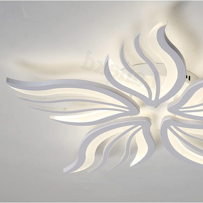 LED lustr s dálkovým ovládáním SAKURA 60W, 5 okvětních lístků, Studené/Teplé/Neutrální světlo, Stmívatelné, Bílá