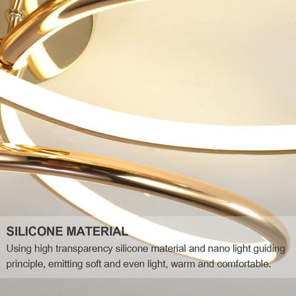 LED lustr s dálkovým ovládáním LT771/500GD, 25W, teplé/studené/neutrální světlo 3000K/4000K/6000K, stmívatelné, zlato, kov a silikon