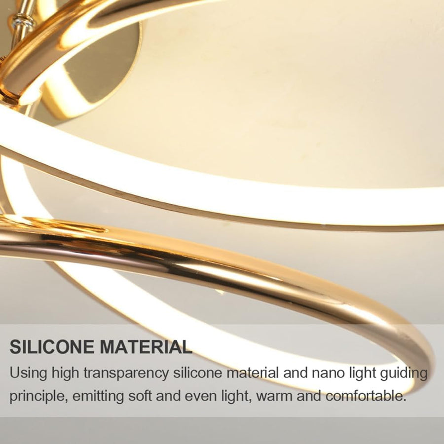 LED lustr s dálkovým ovládáním LT771/500GD, 25W, teplé/studené/neutrální světlo 3000K/4000K/6000K, stmívatelné, zlato, kov a silikon