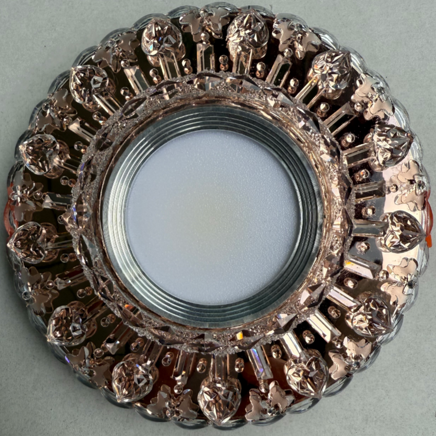 Spot LED ORBITA, 5W, Rotund, Lumina Rece / Calda, Bronz Antichizat, Rasina si Sticla