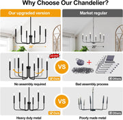 AVANT kovový lustr, typ závěsný s rameny, kulatý, 6xE14, černý