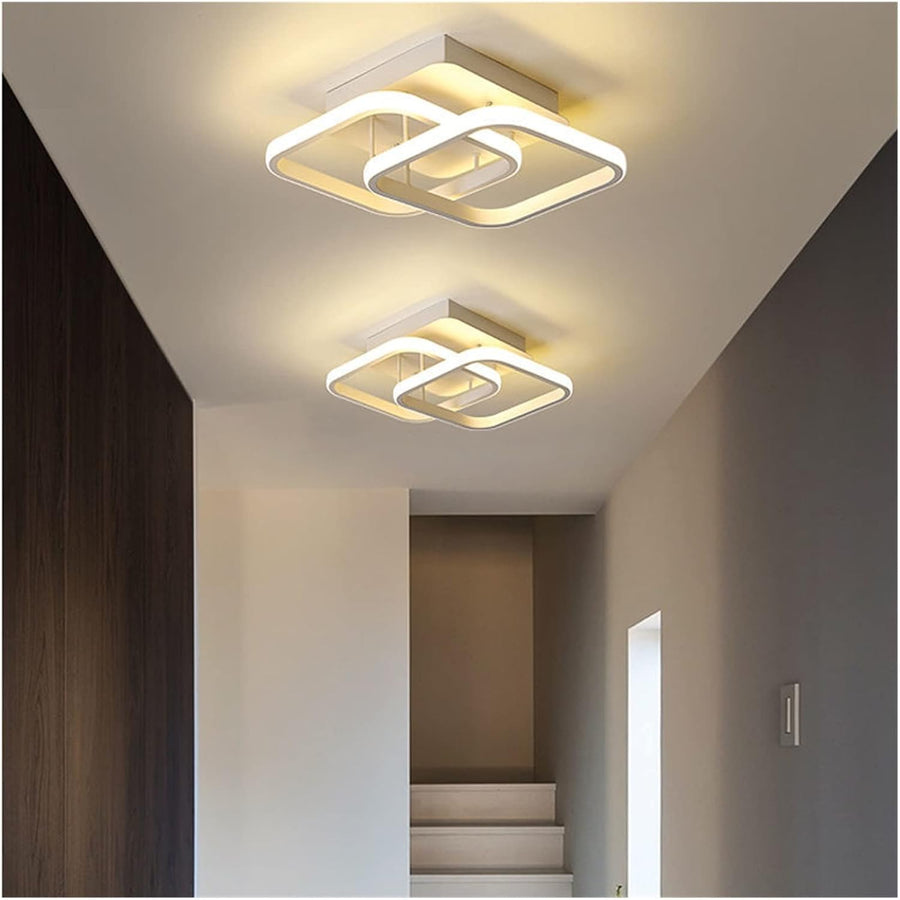 VERTEX Matrix LED lustr, překrývající se diamanty, kovové rámy, 11W, 2 diamanty, studené/teplé/neutrální světlo 3000K/4000K/6000K, bílá