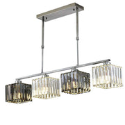 Klasický moderní gruzínský lustr, LC116/4, 4x E27, chromové a šedé sklo, kov a křišťál, stínidlo