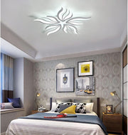 LED lustr s dálkovým ovládáním SAKURA 60W, 5 okvětních lístků, Studené/Teplé/Neutrální světlo, Stmívatelné, Bílá