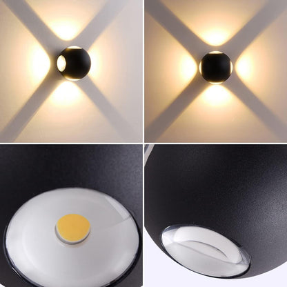 LED nástěnné svítidlo AX240, venkovní, 4 zdroje, 4W, černé, 3000K