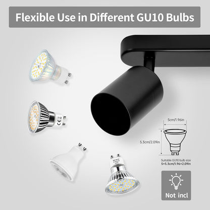 Moderní klasický lustr, LC500/4BK s lineárním projektorem, 4XGU10, kov, černý