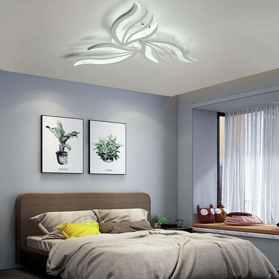 LED lustr s dálkovým ovládáním SAKURA 37W, 3 okvětní lístky, Studené/Teplé/Neutrální světlo, Stmívatelné, Bílá