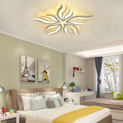 LED lustr s dálkovým ovládáním SAKURA 60W, 5 okvětních lístků, Studené/Teplé/Neutrální světlo, Stmívatelné, Bílá